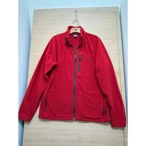 Columbia Fleece Jacket Red Interchange Full Zip Size L‎ Men's Outerwear